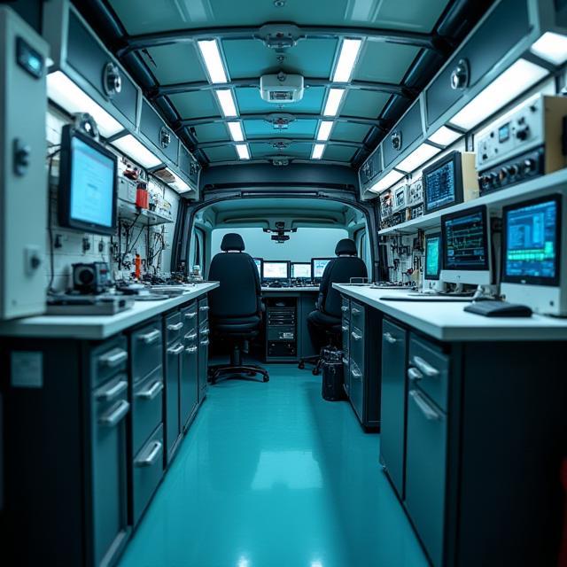 Mobile calibration lab inside service van